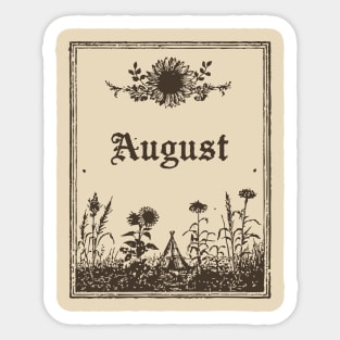 Minimalist August Wildflowers Sticker
